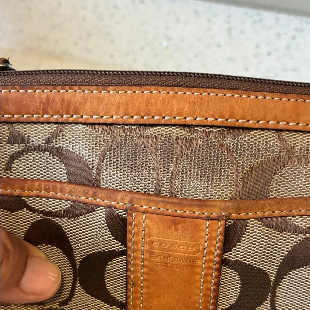 Coach Signature Brown Messenger Bag